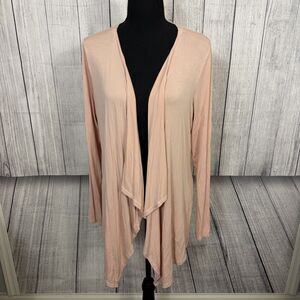 Soma Women's Pink Medium Luxuriously Soft Knit Open Front Draped Cardigan